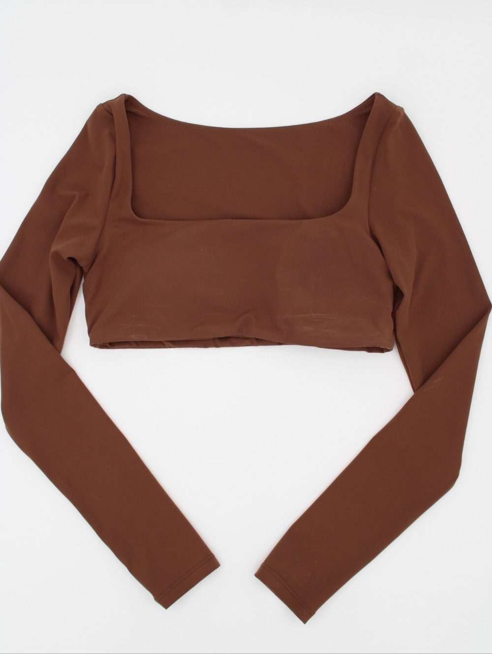 Cocoa Brown 2 Pc Crop Top & Flare Legging Set Size Small - Picture 3 of 9